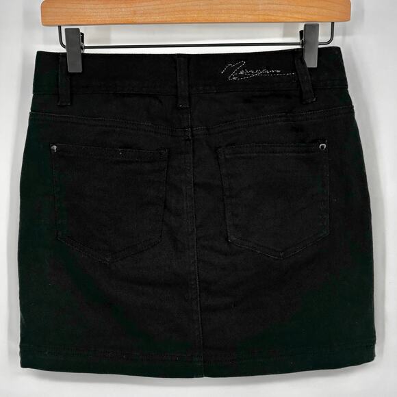 Morgan de Toi Black Studded Stretch Mini Skirt Size 28 - Picture 4 of 8